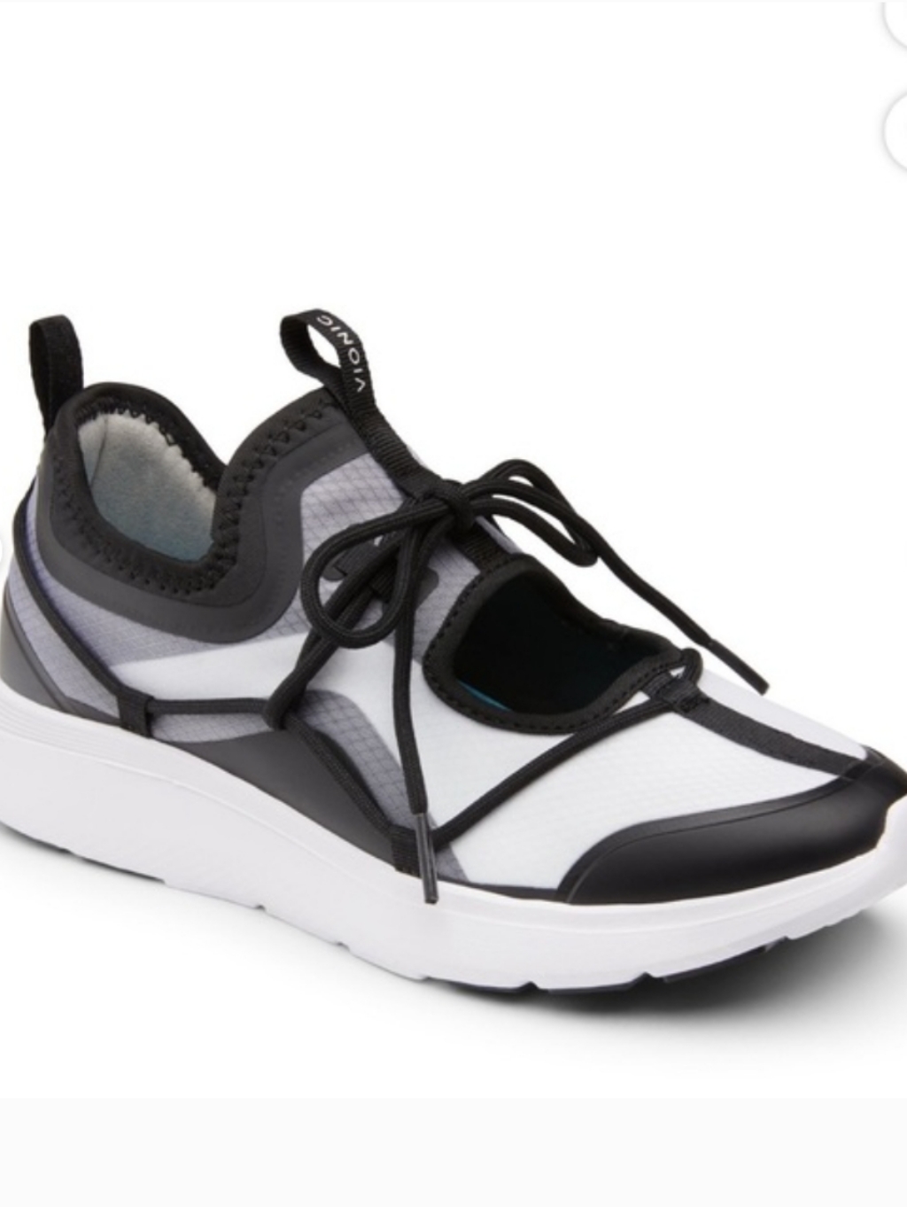 Vionic Giselle Women's White And Black Lace-Up Athletic Sneakers